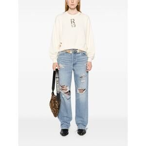 RE/Done Stretch High Rise Loose Fit Distressed Jeans Straight Leg Size 27 NWT